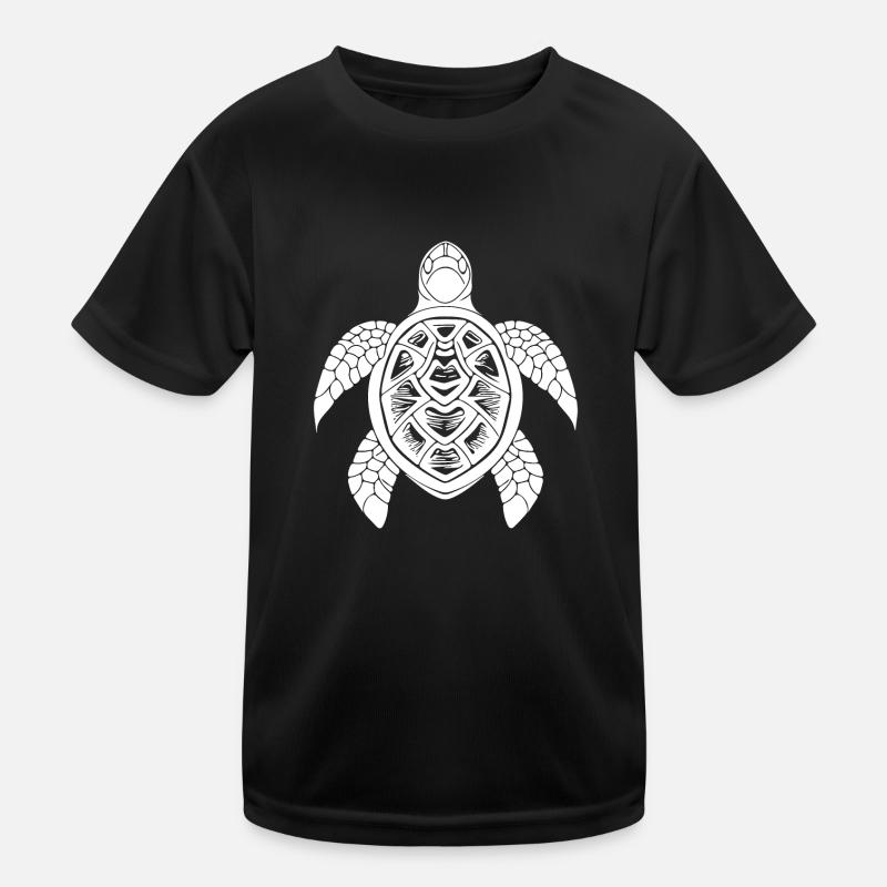 Turtle tattoo underwater design for divers Kids Functional T-Shirt