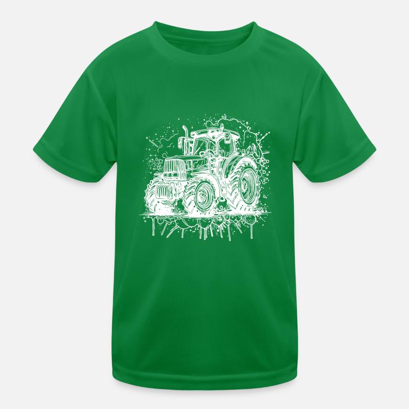Traktor Splash Design mit Feld Schlepper Experten Kinder Funktions-T-Shirt