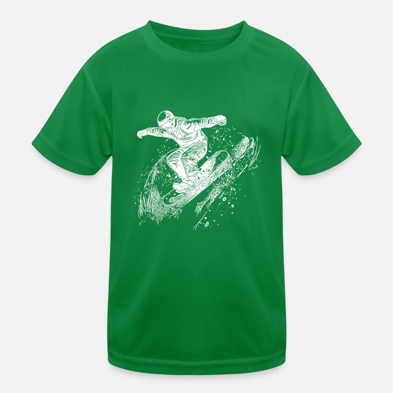 Deep Snow Snowboard Move Ride Jump Style Kids Functional T-Shirt