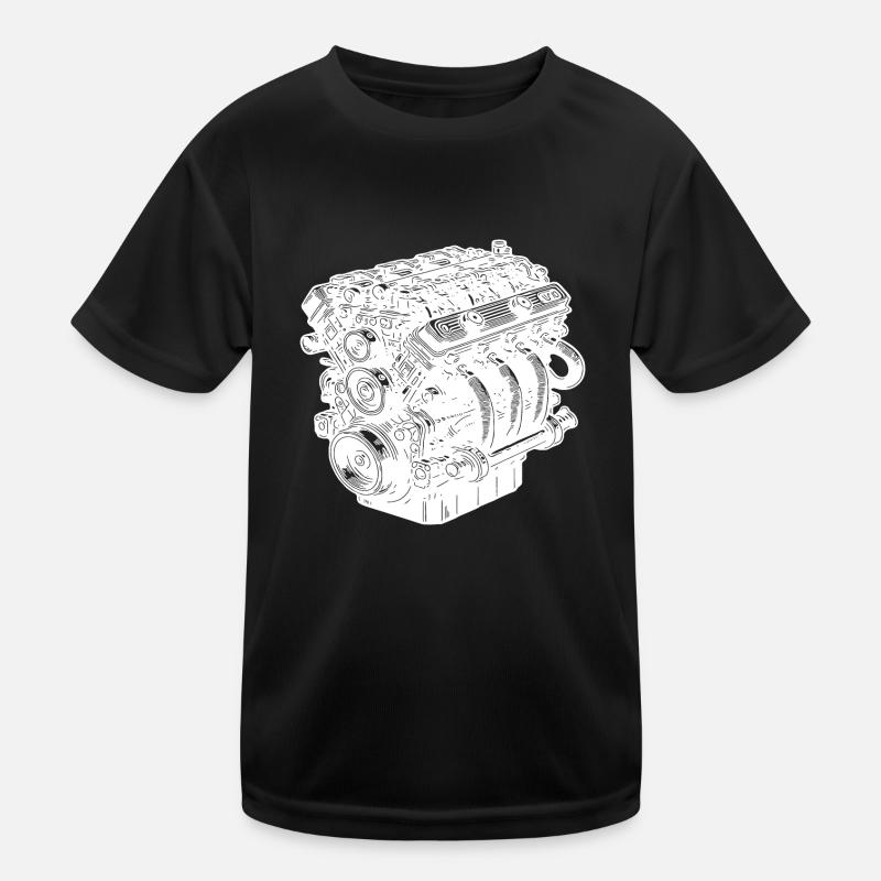 Mechanic Cylinder Engine Block Displacement Fan Engine Kids Functional T-Shirt