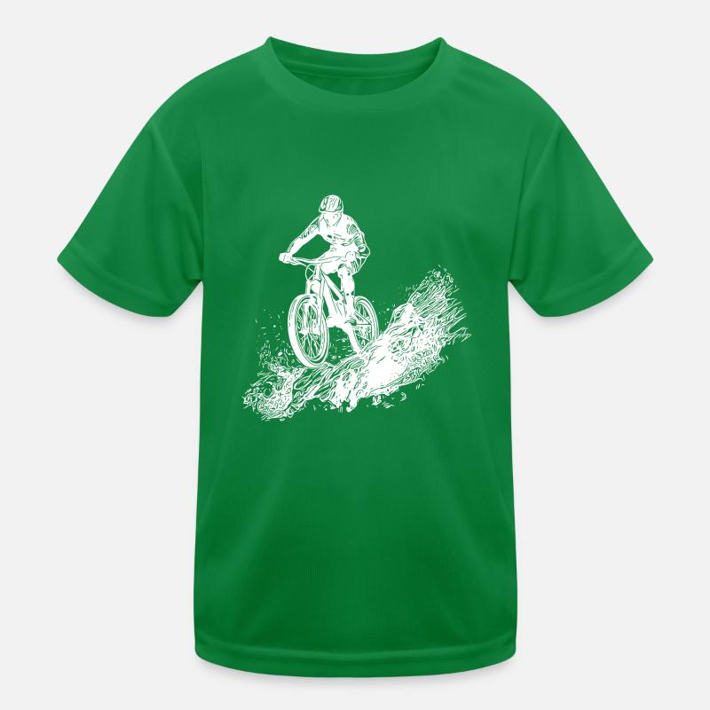 Cyclist Mud Mountain Downhill Kids Functional T-Shirt