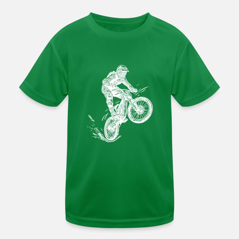 Cool cyclist mountain biker Kids Functional T-Shirt