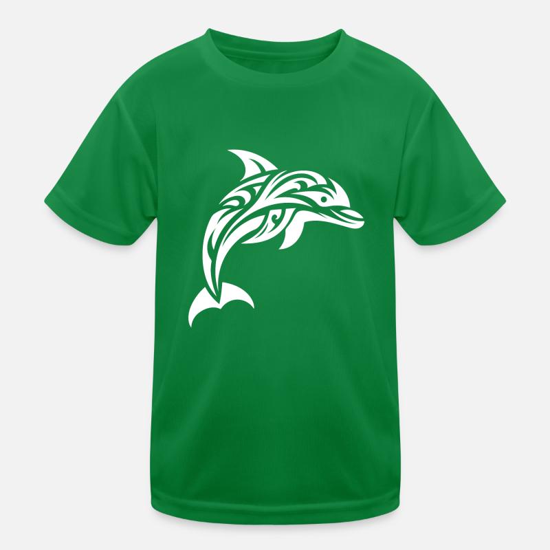 Springender süßer Tattoo Delfin Kinder Funktions-T-Shirt