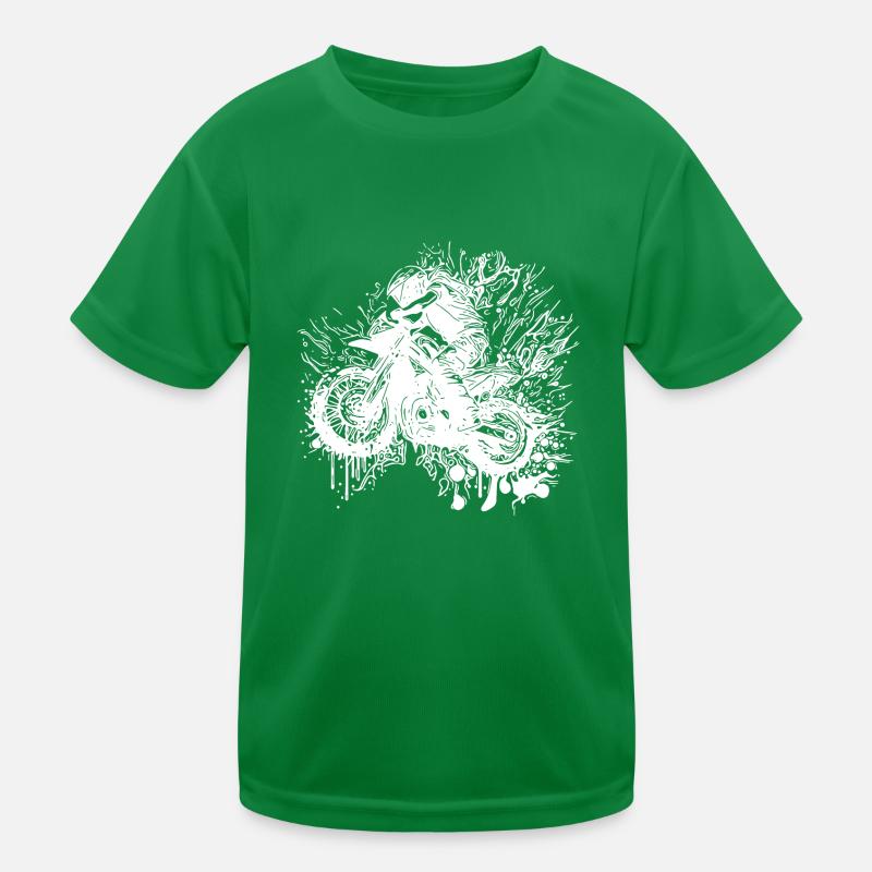 Racing Motorcycle Off-Road Splash Style Kids Functional T-Shirt