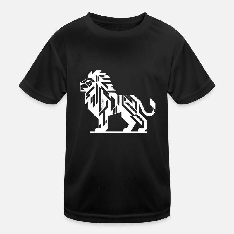 Geometric lion with elegant mane Kids Functional T-Shirt