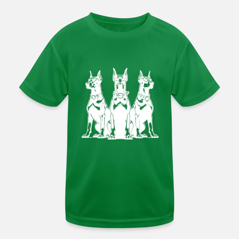 Drei wachsame Dobermänner Hunde Kinder Funktions-T-Shirt