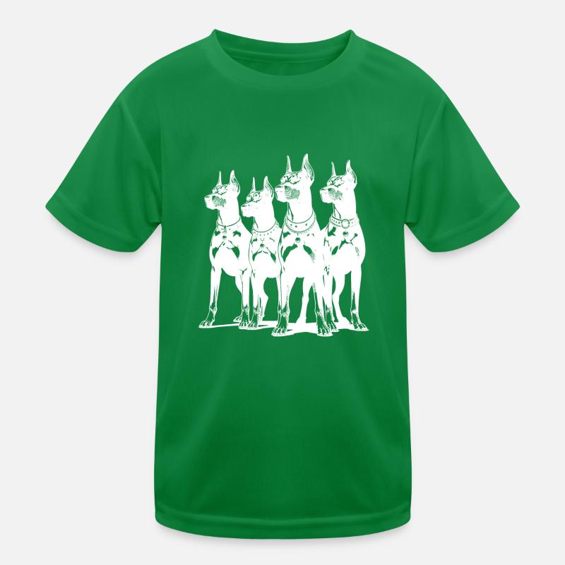 Vier schlaue wachsame Dobermänner Hunde Kinder Funktions-T-Shirt