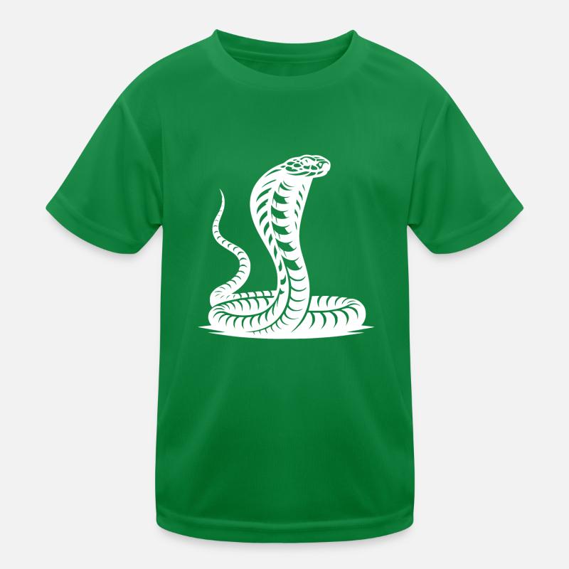 Snake Cobra Neck Shield Threatening Posture Design Kids Functional T-Shirt