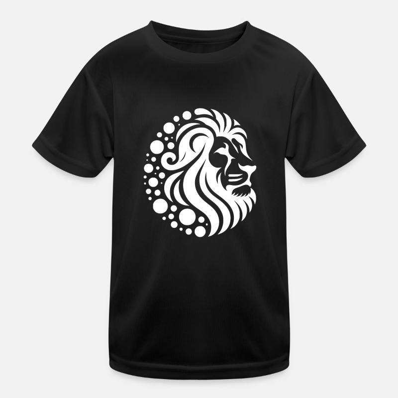 Proud lion's head with wild mane Kids Functional T-Shirt