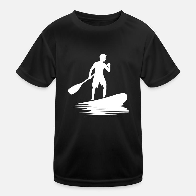 Stand Up Paddling and Board Paddle Training - Kids Functional T-Shirt - black