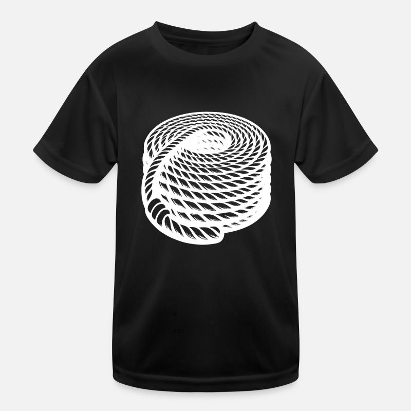 Braided Rope Rolled Maritime Rope Design Kids Functional T-Shirt