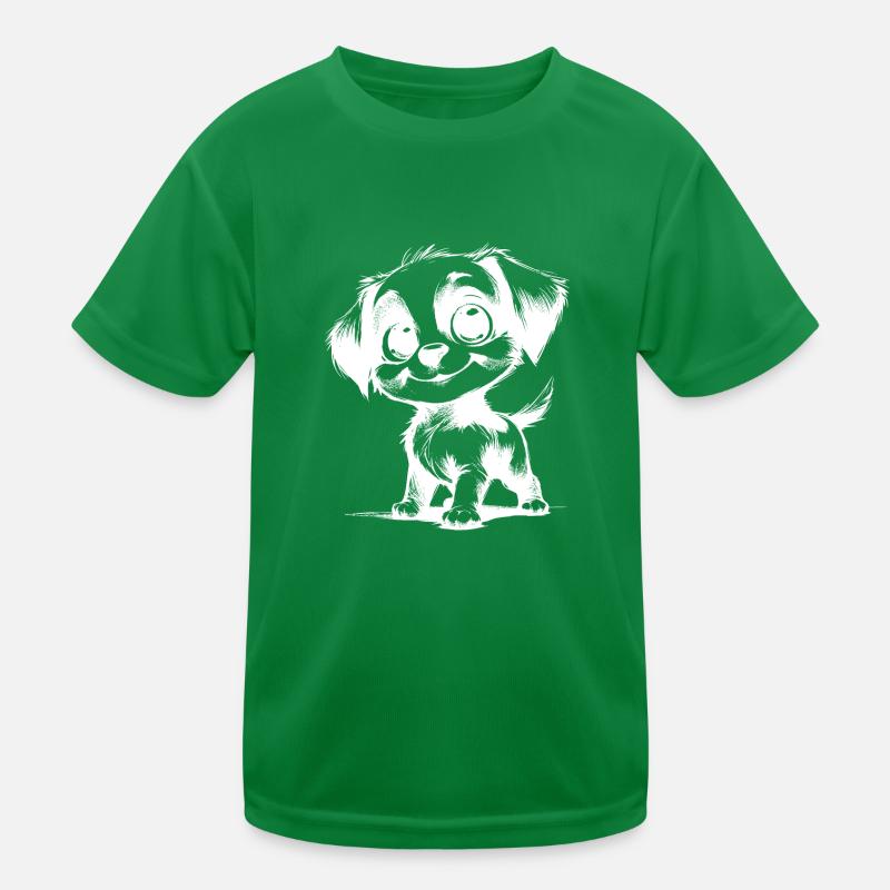 Petit chien mignon avec de grands yeux T-shirt sport Enfant