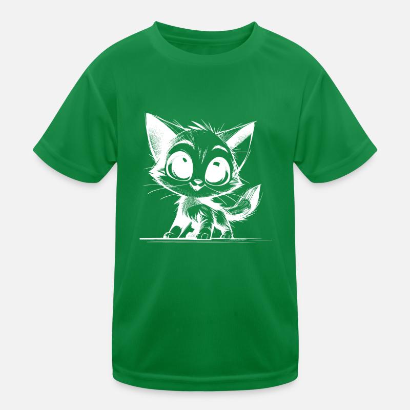 Crayon mignon dessin chats yeux de bébé T-shirt sport Enfant