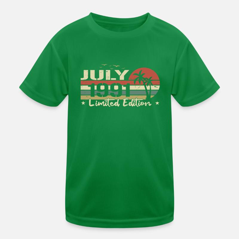 33. Juli Jubiläum Vintage Born 1991 Vibe Kinder Funktions-T-Shirt