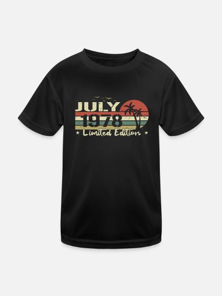 July 46th Anniversary Vintage Born 1978 Vibe - Kids Functional T-Shirt - black - Front