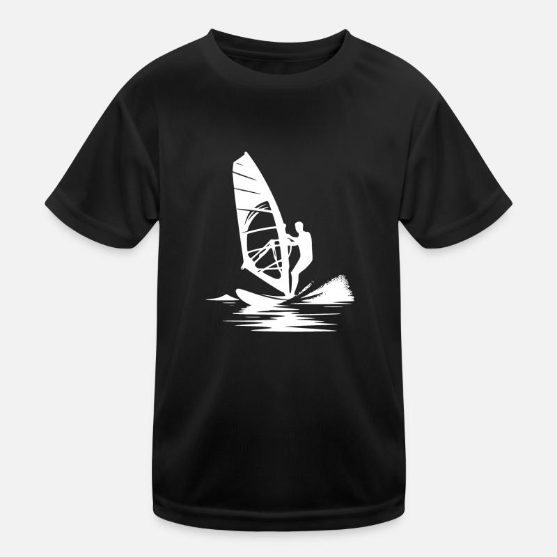 Surftechnik mit Windkraft Wind und Meeresbrise Kinder Funktions-T-Shirt