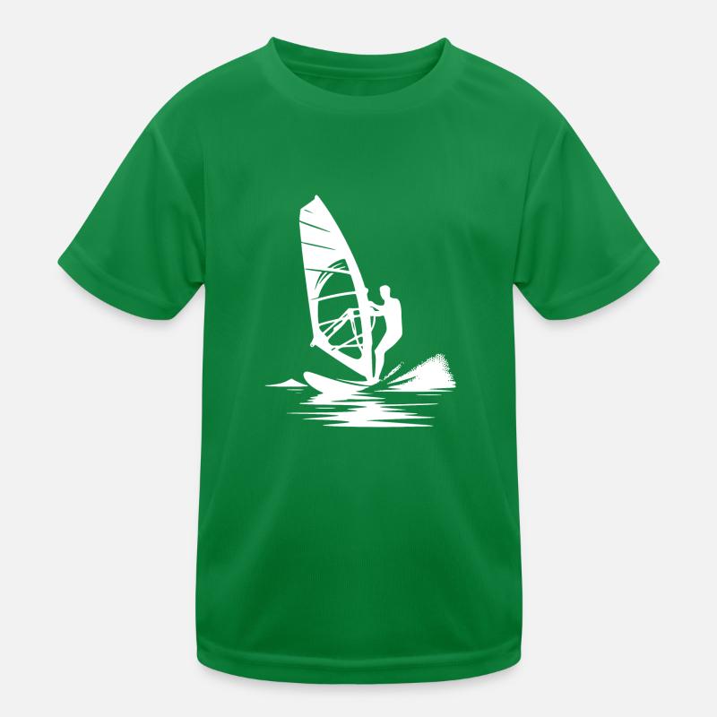 Surftechnik mit Windkraft Wind und Meeresbrise Kinder Funktions-T-Shirt