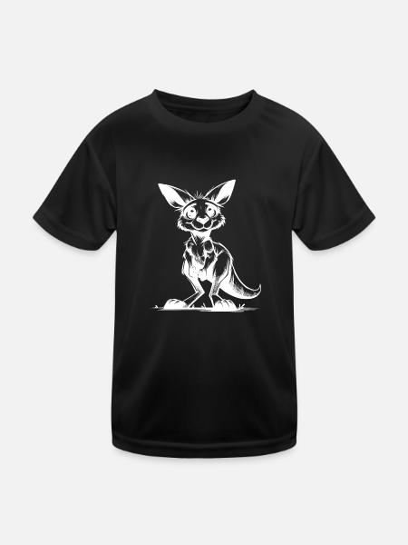 Mignon mignon bébé kangourou australien mignon - T-shirt sport Enfant - noir - Devant