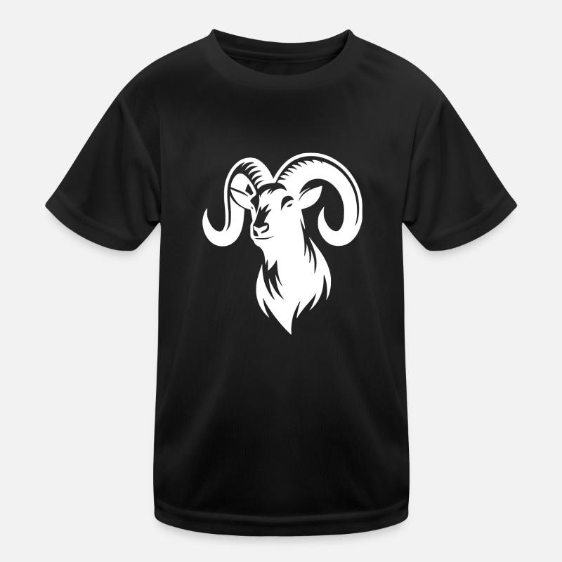 billy goat with huge horns Kids Functional T-Shirt