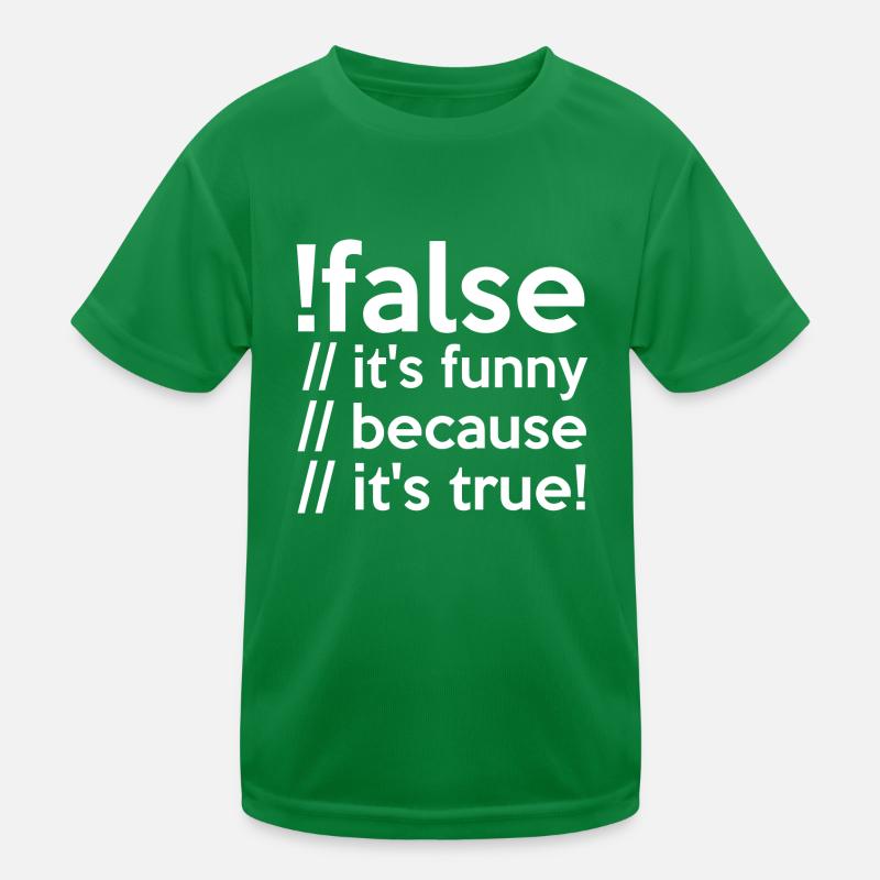 Programmeur faux vrai Code étudiant informaticien T-shirt sport Enfant