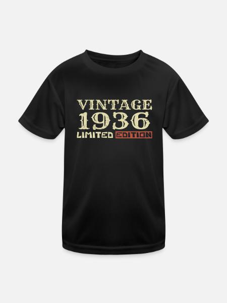 1936 Vintage :88e Anniversaire Cadeau Rétro Unique - T-shirt sport Enfant - noir - Devant