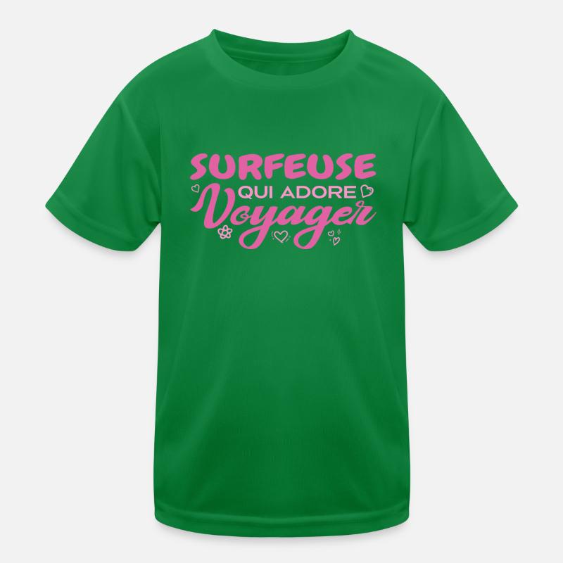 Surfeuse globe-trotteuse passionnée de voyages T-shirt sport Enfant