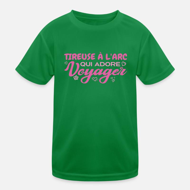 Tireuse à l'arc globe-trotteuse passionnée voyage T-shirt sport Enfant