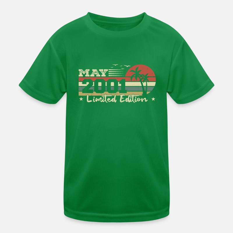 May Vintage 23rd Anniversary Born 2001 Vibe Kids Functional T-Shirt
