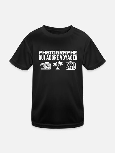 Reisende & Fotografen: Leidenschaft & Entdeckung - Kinder Funktions-T-Shirt - Schwarz - Vorne
