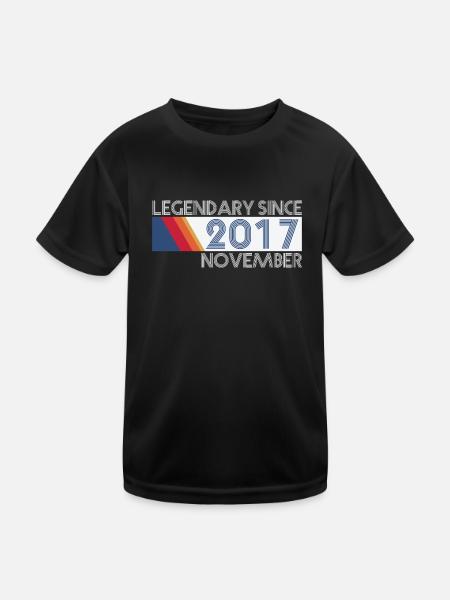 Retro SiFi Legendary since November 2017 - Birth - Kids Functional T-Shirt - black - Front