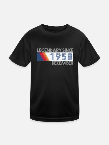 Retro SiFi Legendary since December 1958 - Geburts - Kinder Funktions-T-Shirt - Schwarz - Vorne