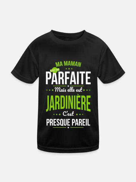 Ma maman n'est pas parfaite - Jardinière - T-shirt sport Enfant - noir - Devant