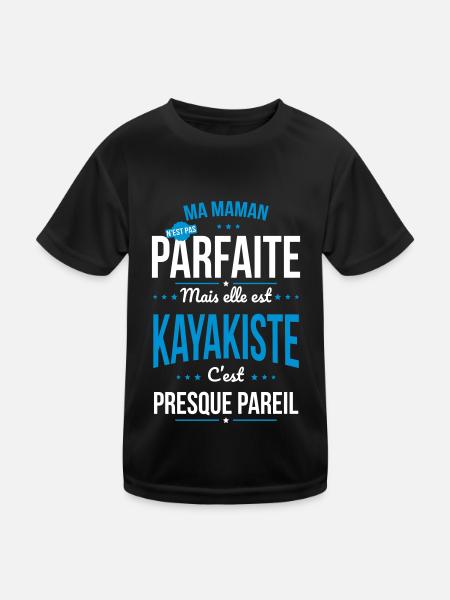 Ma maman n'est pas parfaite - Kayakiste - T-shirt sport Enfant - noir - Devant