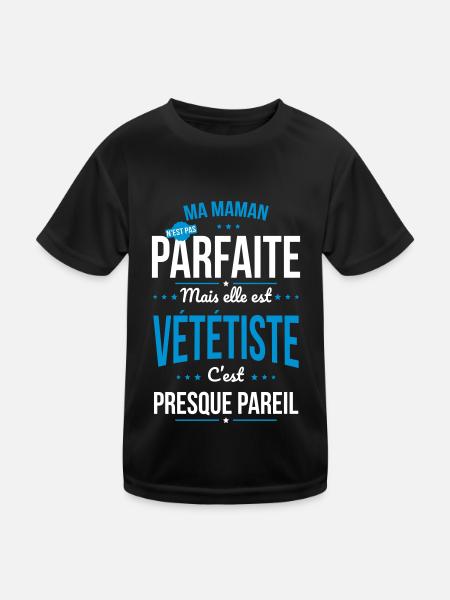 Ma maman n'est pas parfaite - VTT - T-shirt sport Enfant - noir - Devant