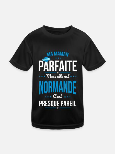 Ma maman n'est pas parfaite - Normande - T-shirt sport Enfant - noir - Devant