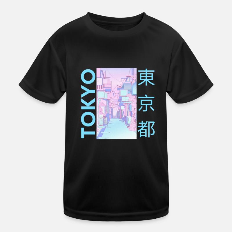 Tokyo Japan, Blau Kinder Funktions-T-Shirt