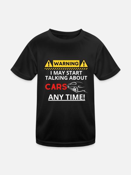 Avertissement Voitures - T-shirt sport Enfant - noir - Devant