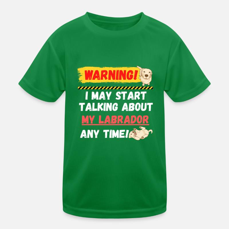 Warning Labrador Kids Functional T-Shirt
