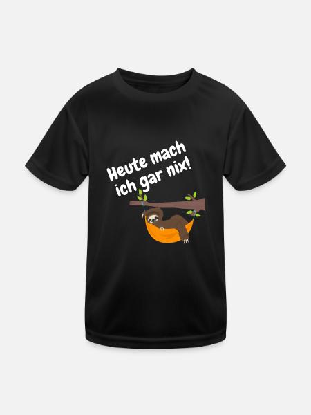 heute mach ich gar nix - Kinder Funktions-T-Shirt - Schwarz - Vorne