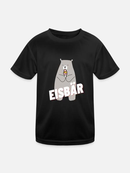 Eisbär, Ich bin ein Eisbär! - Kinder Funktions-T-Shirt - Schwarz - Vorne