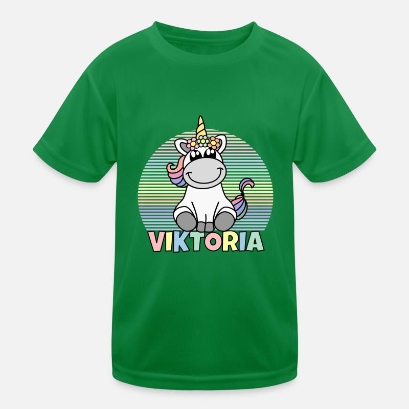 Viktoria Einhorn Name Kinder Funktions-T-Shirt