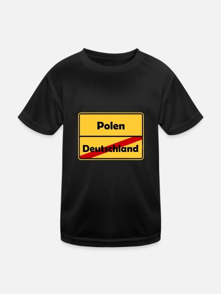 Polen! Auswandern/Reisen nach Polen! - Kinder Funktions-T-Shirt - Schwarz - Vorne