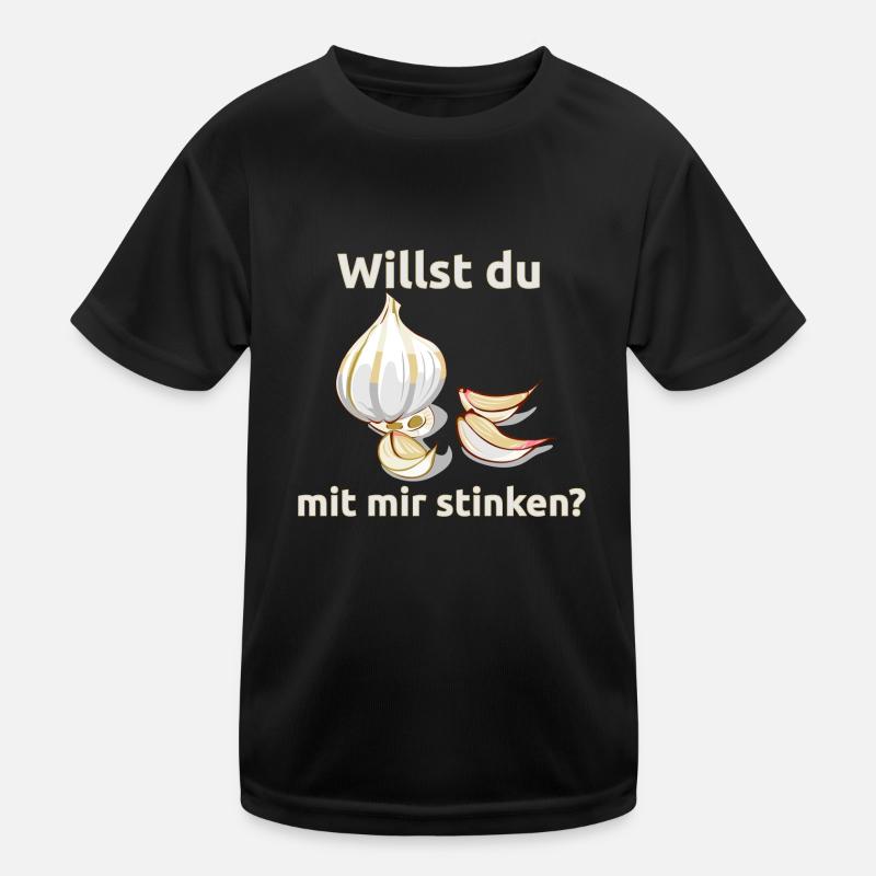 Knoblauch Knobi stinken Liebe Geschenk Kinder Funktions-T-Shirt