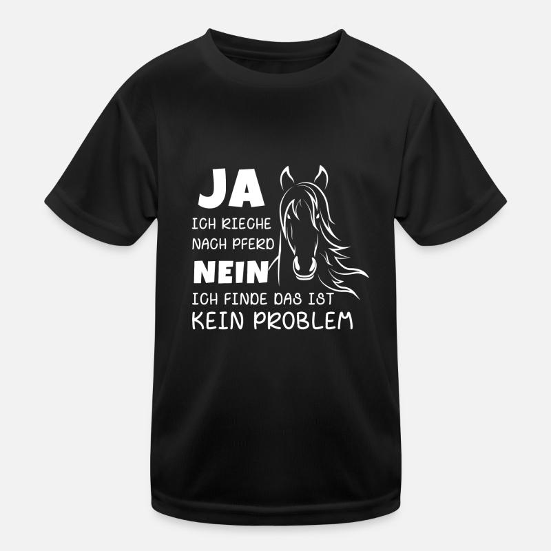 Rieche nach Pferd Kinder Funktions-T-Shirt