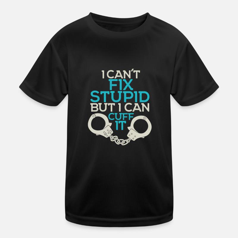 Dummheit stoppen - Polizei - Handschellen Kinder Funktions-T-Shirt