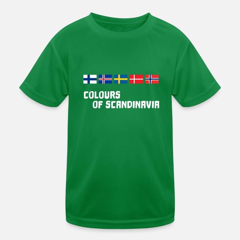 Couleurs des drapeaux de la Scandinavie Drapeau du Nord Odin T-shirt sport Enfant