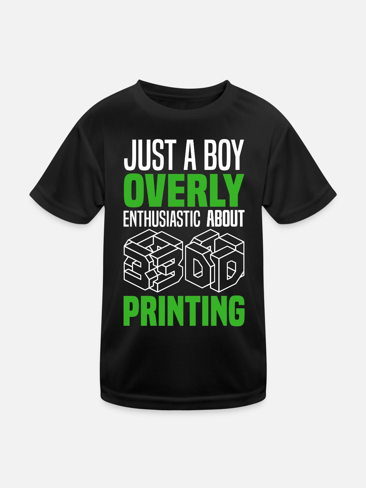 3D Printing - Kids Functional T-Shirt - black - Front
