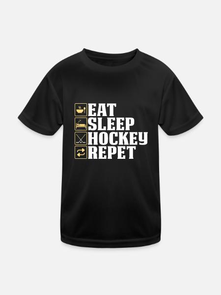 Eishockey Verein Team Sport Geschenk - Kinder Funktions-T-Shirt - Schwarz - Vorne