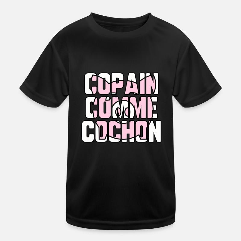 Copain comme cochon - T-shirt sport Enfant - noir