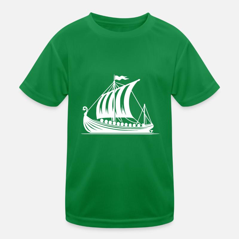 Drachenboot Wikinger Style Segel Design Kinder Funktions-T-Shirt